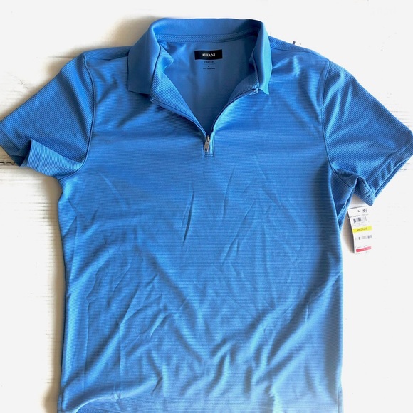 Alfani Men’s Synthetic Polo Shirt Stretch, Luminous Blue, M - Picture 1 of 4